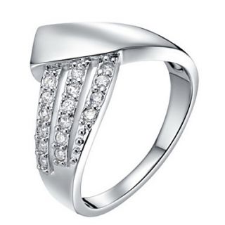 Fashionable Sliver With Cubic Zirconia Cross Womens Ring(1 Pc)