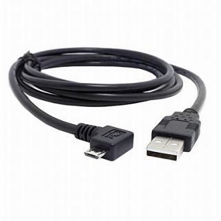 Right angled 90 degree Micro USB 5pin Male to USB Data Charge Cable 5ft 1.5m for Cell phone Tablet