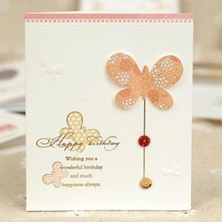 Butterfly Theme Side Fold Greeting Card for Birthday
