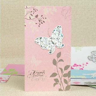 Butterfly Theme Pink Side Fold Greeting Card