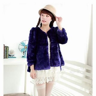 Beautiful Thick 3/4 Sleeve Collarless Faux Fur Jacket(More Colors)
