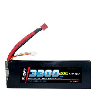 DLG 7.4V 3300mAh Li Po Battery(T Plug)