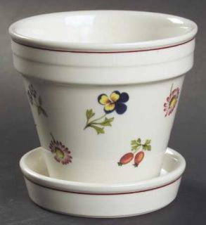 Villeroy & Boch Petite Fleur Flower Pot with Underplate, Fine China Dinnerware  