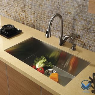 Vigo Undermount Stainless steel Swivel Kitchen Sink Faucet/dispenser