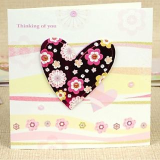 Floral Heart Design Square Side Fold Greeting Card
