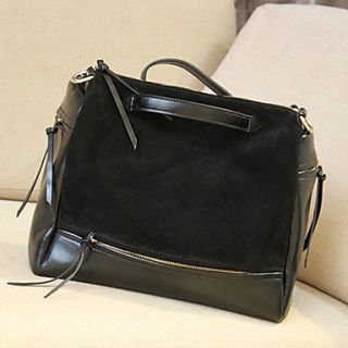 POLO Womens Fashion Imitation Leather Matte Bag(Black)