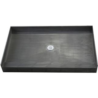 Tile Ready Shower Pan 30 X 60 Center Pvc Drain (BlackMaterials Molded Polyurethane with ribs underneath for extra strengthNumber of pieces One (1)Dimensions 30 inches long x 60 inches wide x 7 inches deep No assembly required )
