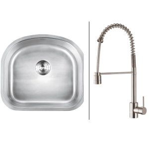 Ruvati RVC2477 Combo Stainless Steel Kitchen Sink and Stainless Steel Set