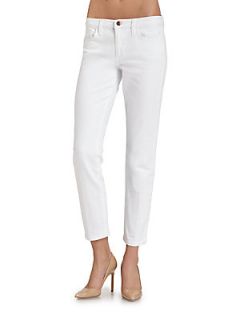 Straight Ankle Jeans   White