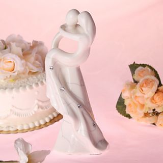 Cary You Away Procelain Wedding Cake Topper with Rhinestone