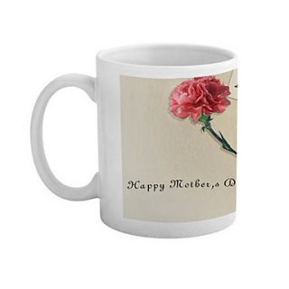 Happy Mothers Day Carnation Pattern Ceramic Mug