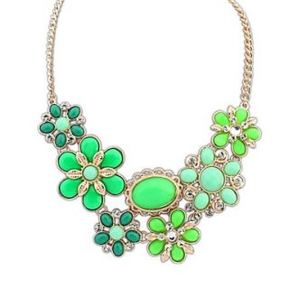 Womens European Fashion (Flower) Plated Alloy Resin Statement Necklace(More Color) (1 pc)
