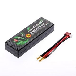 ACE 7.4V 5800mah 2S 45C Li Po Battery without Line(T Plug)