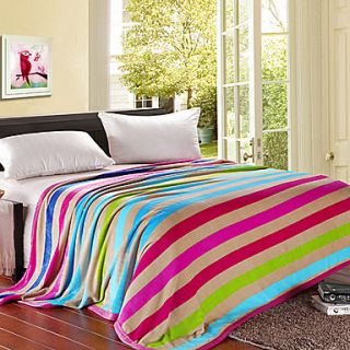 Colorful Stripe Pattern Flannel Blanket