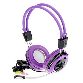 KT 5000MV Stereo On Ear Headphone with Mic for Computer(Purple)
