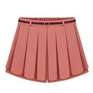 Womens Summer Chiffon Casual Elastic Shorts Pants(Belt Included)