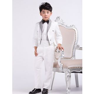 Four Pieces White Swallow tail Ring Bearer Suit