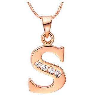 GracefulS Logo Alloy Womens Necklace With Rhinestone(1 Pc)(Gold,Silvery)