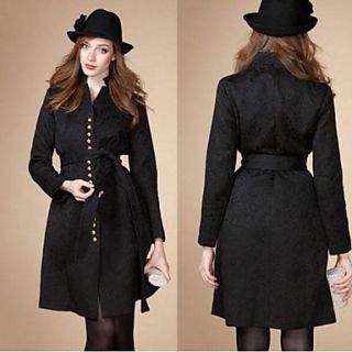 Women Luxury Gothic Military Embroidery Floral Single breasted Long Coat