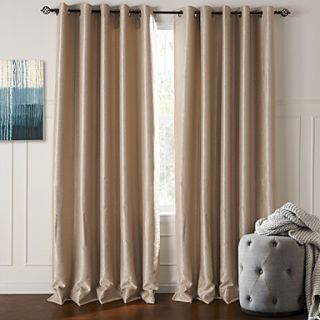 (One Pair) Modern Classic Solid Embossed Blackout Curtain