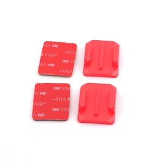 G 204 Red Curved PC Mount with 3M Adhesive Sticker Set for GoPro 1 / 2 / 3 / 3