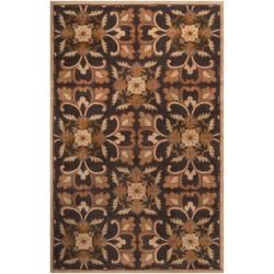 Hand tufted Brown/gold Floral Ora Wool Rug (33 X 53)