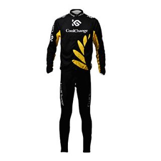 CoolChange Mens Breathable Long Sleeve Bicycle Yellow Tight fitting Suit