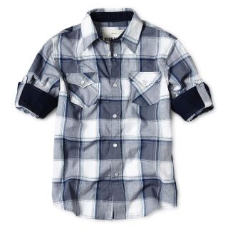 Ditch Plains Woven Shirt   Boys 4 20, Gry/char/sky, Boys