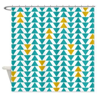  Turquoise and Yellow Triangles Shower Curtain  Use code FREECART at Checkout