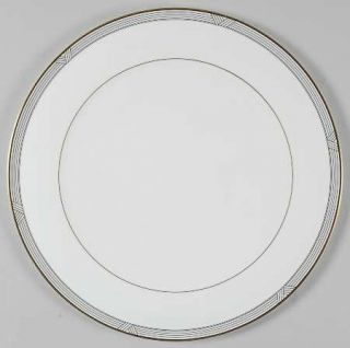 Mikasa Empire House Cake Plate, Fine China Dinnerware   Black & White Border, Go