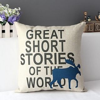 Modern Minimalist Life is a Story with Reindeers Shadow Decorative Pillow Cover