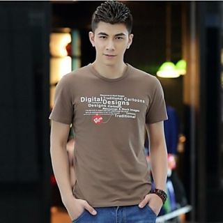 Mens Summer Round Collar Casual Short Sleeve Printing T shirts(Acc Not Included)