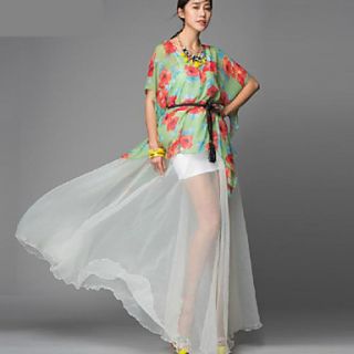 Verragee Floral Chiffon Ankle Length Dress