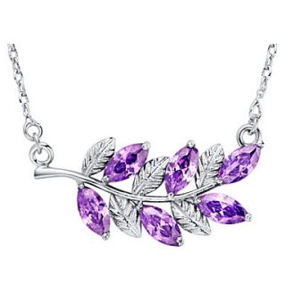 Fashion Leaves Shape Alloy Womens Necklace With Rhinestone(1 Pc)