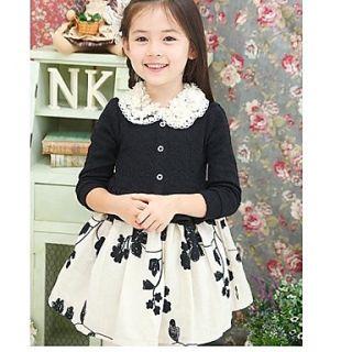 Girls Doll Collar Embroidery Dress