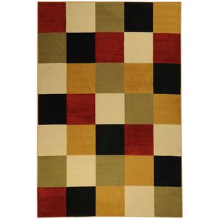 Paterson Collection Checkered Multi color Area Rug (5 X 7)