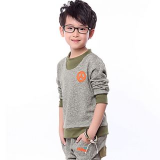 Boys Spring Round Collar Wheel Casual Long Sleeve Clothing Sets
