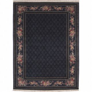 Nourison Hand knotted Legacy Foulard Black Wool Rug (86 X 116)