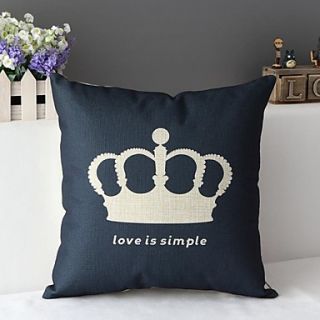 Classic High Fashion Crown in Deep Blue Decorative Pillow Cover