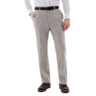 Stafford Linen Wool Suit Pants, Gray, Mens