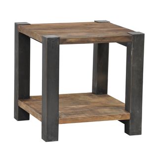 Willow Iron Leg End Table (Natural wood Finish Rust proof and wax Dimensions 24 inches high x 24 inches wide x 24 inches deep  )