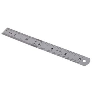 Double Side Stainless Steel Measuring Straight Ruler Tool 6 Inches