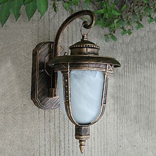 Outdoor Wall Light, 1 Light, Classic Aluminum Glass Painting