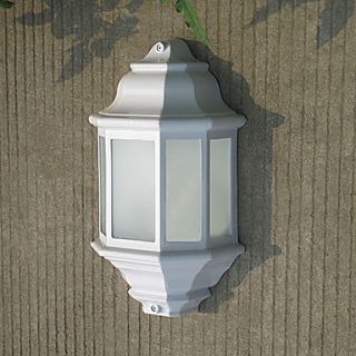 Outdoor Wall Light, 1 Light, Classic White Aluminum Glass Painting