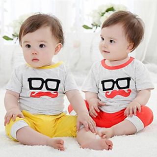 Childrens Glass And Moustache Short Sleeve Clothing Sets