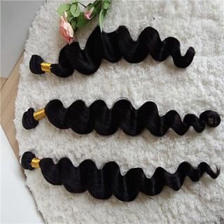 Mixed Lengths 14 16 18 Inches Peruvian Loose Wave Weft 100% Virgin Remy Human Hair Extensions