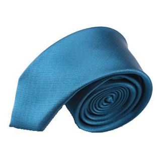 Mens Solid Colour Royal Blue Narrow Microfibre Necktie