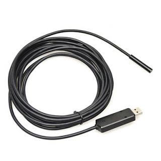 7mm Micro Camera Lens USB Endoscope with 5M (Black)