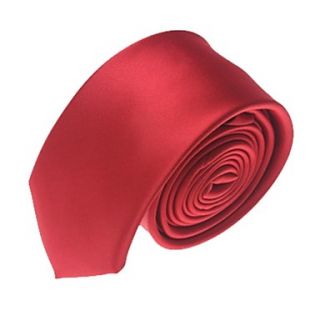 Mens Solid Colour Fashion Marroon Narrow Microfibre Necktie