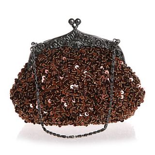 BPRX New WomenS Exquisite Shape Paillette Evening Bag (Coffee)